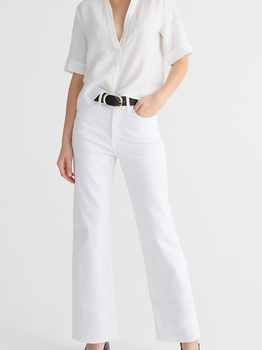 J. Crew Slim wide-leg jean in white wash